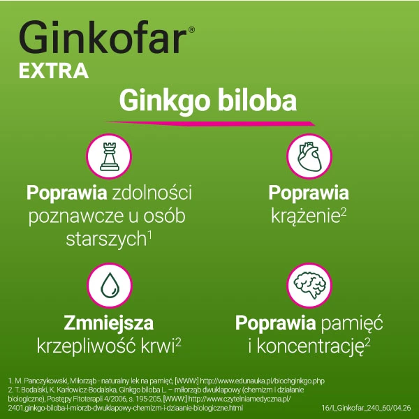Ginkofar Extra 240mg, 60 tabletek 4