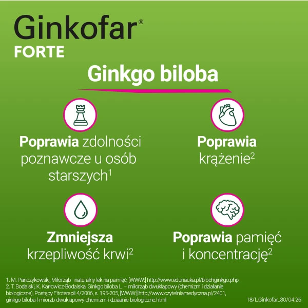 Ginkofar Forte 80mg, 60 tabletek 5