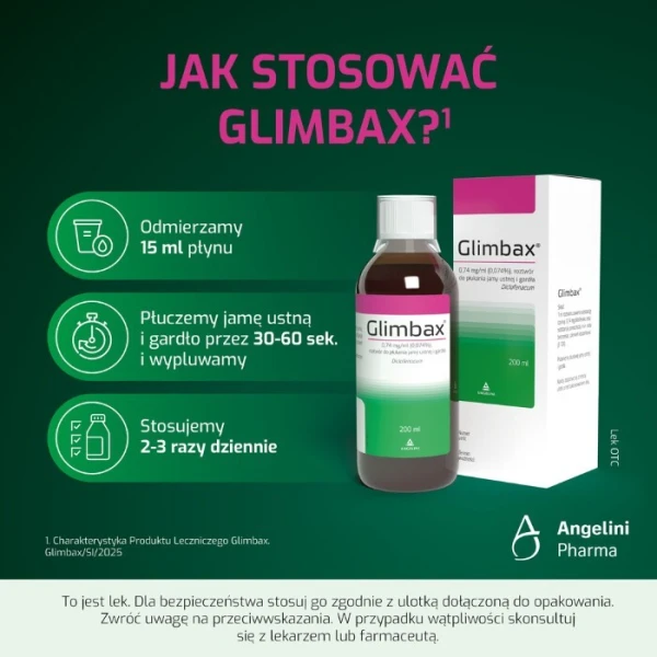 Glimbax 0,74mg/ml, roztwór do płukania jamy ustnej i gardła, 200ml 3