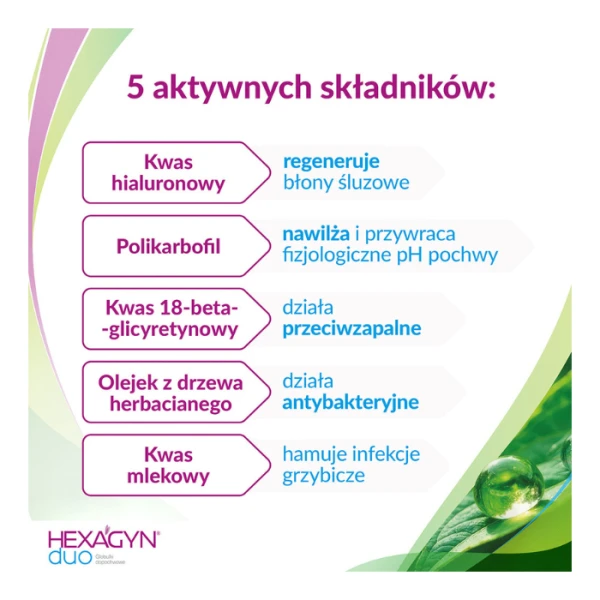 Hexagyn Duo, globulki dopochwowe, 10 sztuk 3