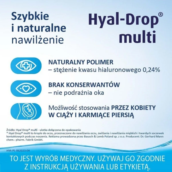 Hyal-Drop Multi, krople nawilżające do oczu, 10ml 2