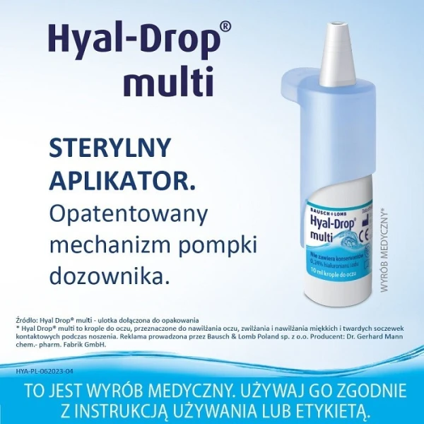 Hyal-Drop Multi, krople nawilżające do oczu, 10ml 3