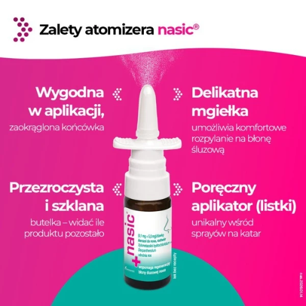 Nasic (0,1mg+5mg)/dawkę, aerozol do nosa, dla dorosłych i dzieci w wieku powyżej 6 lat, 10ml 4