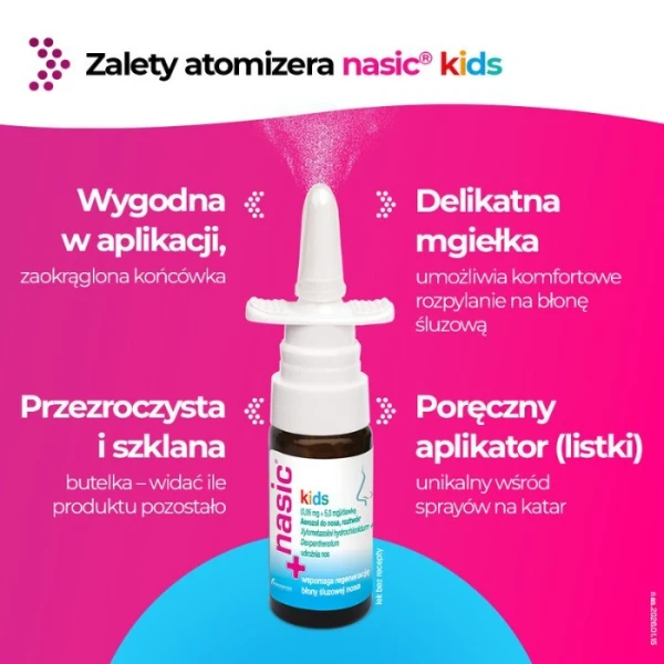 Nasic Kids (0,05mg + 5mg)/dawkę, aerozol do nosa, dla dzieci od 2 do 6 lat, 10ml 3