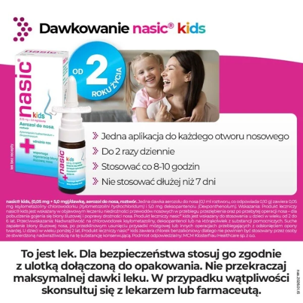 Nasic Kids (0,05mg + 5mg)/dawkę, aerozol do nosa, dla dzieci od 2 do 6 lat, 10ml 5