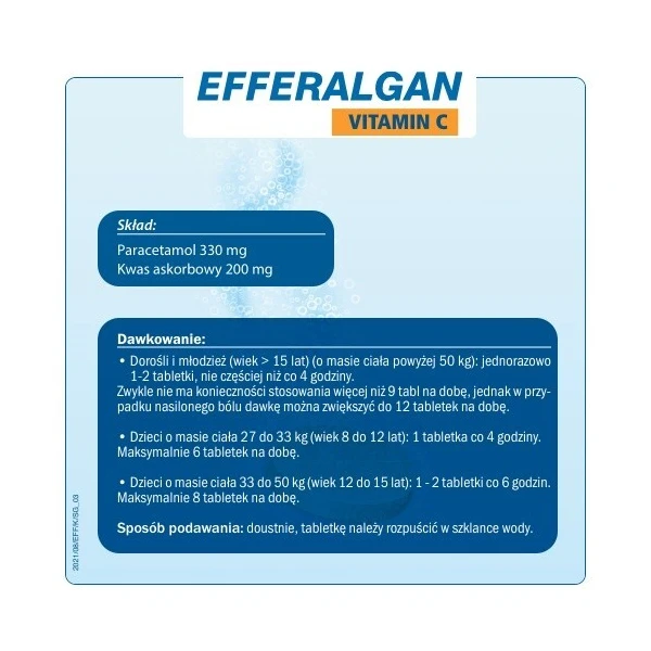 Efferalgan Vitamin C (330mg+200mg), 20 tabletek musujących 2