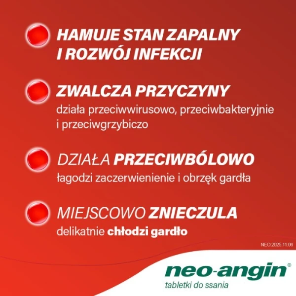 Neo-Angin bez cukru (1,2mg+0,6mg+5,72mg), 24 tabletki do ssania 3
