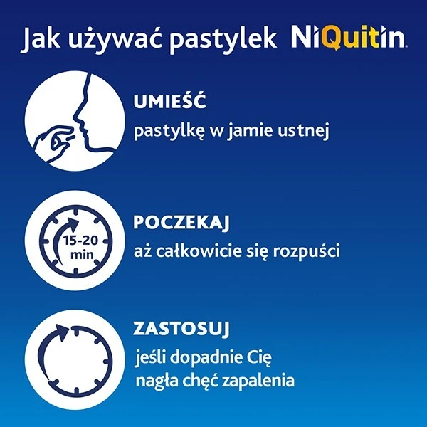 NiQuitin 2mg, smak miętowy, 72 pastylki do ssania 2