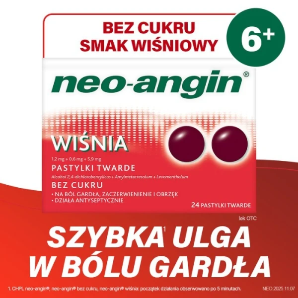 Neo-Angin Wiśnia (1,2mg+0,6mg+5,9mg), 24 pastylki do ssania 4