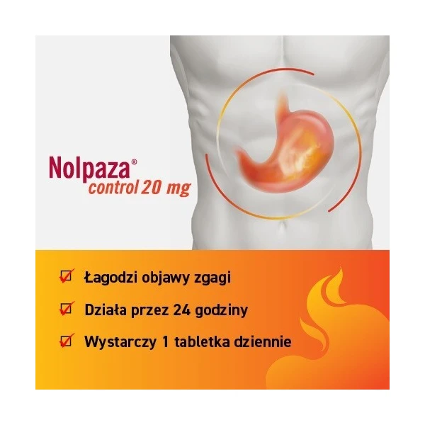Nolpaza control 20mg, 14 tabletek dojelitowych 2