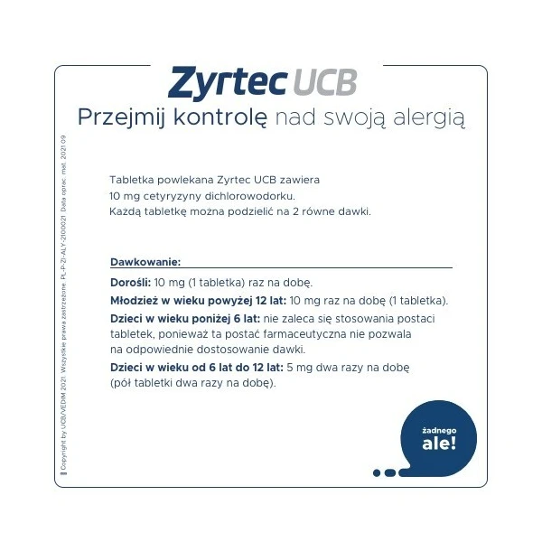 Zyrtec UCB 10mg, 10 tabletek 2