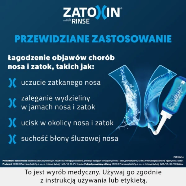 Zatoxin Rinse, zestaw do płukania nosa i zatok, irygator + 12 saszetek 6