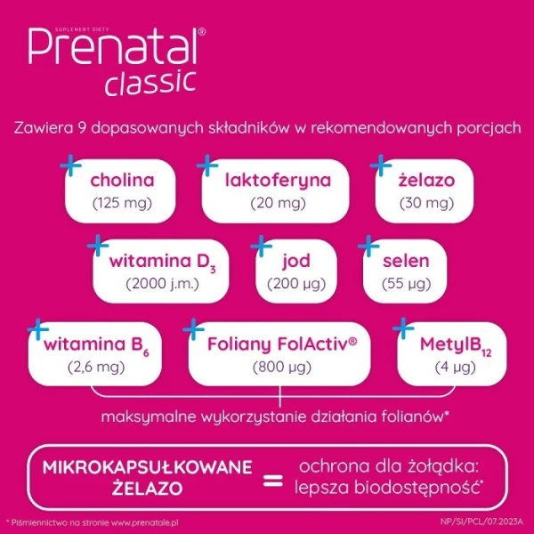 Prenatal Classic, od 13 tygodnia ciąży do końca karmienia piersią, 90 tabletek 2