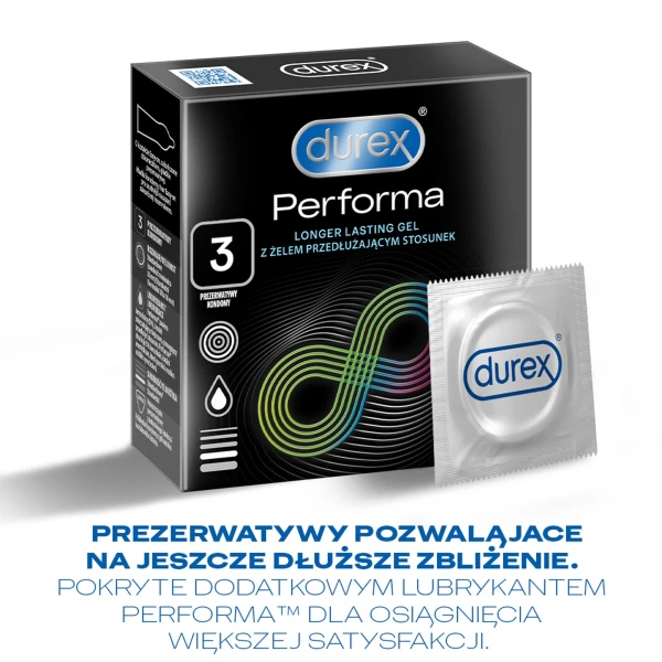 Durex, prezerwatywy lateksowe Performa, 3 sztuki 2
