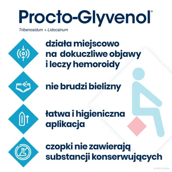 Procto-Glyvenol (400mg+40mg), czopki doodbytnicze, 10 sztuk 4