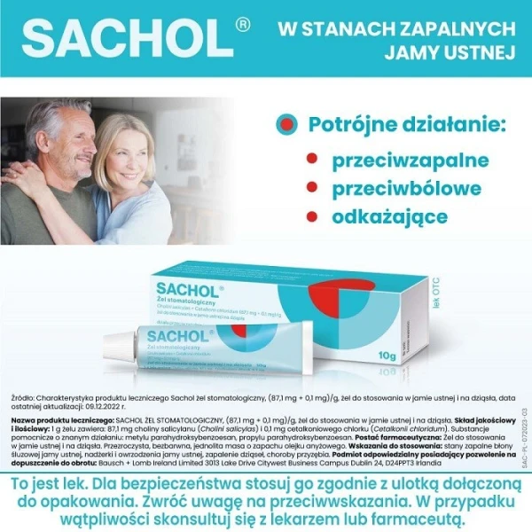 Sachol (87,1mg+0,1mg)/g, żel do stosowania w jamie ustnej, 10g 3