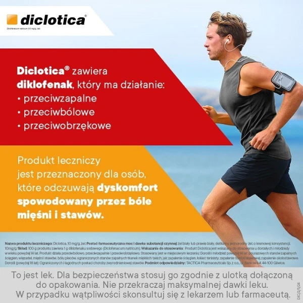 Diclotica 10mg/g, żel, 100g 3