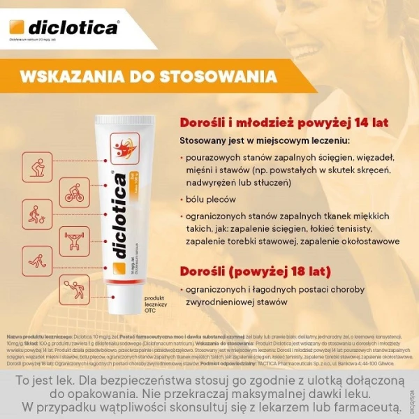 Diclotica 10mg/g, żel, 100g 4