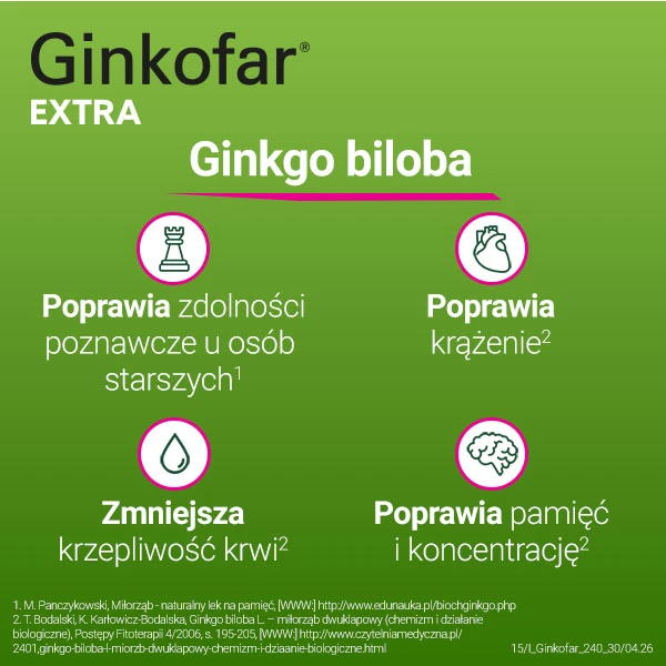Ginkofar Extra 240mg, 30 tabletek 5