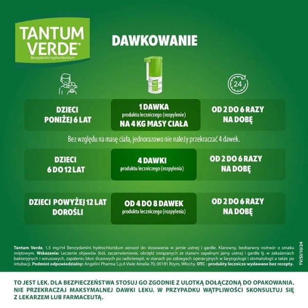 Tantum Verde 1,5mg/ml, aerozol do stosowania w jamie ustnej i gardle, 30ml 2