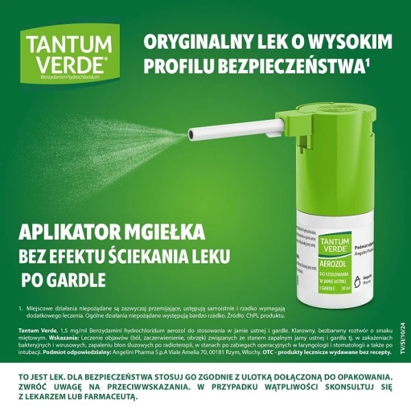 Tantum Verde 1,5mg/ml, aerozol do stosowania w jamie ustnej i gardle, 30ml 3