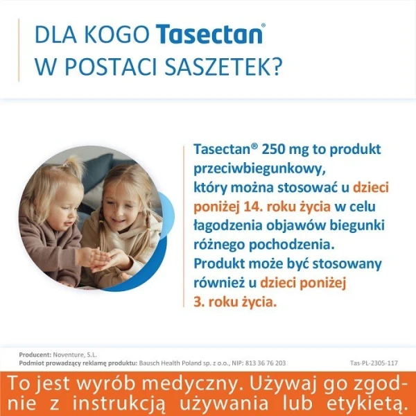 Tasectan 250mg, proszek dla dzieci, 20 saszetek 3