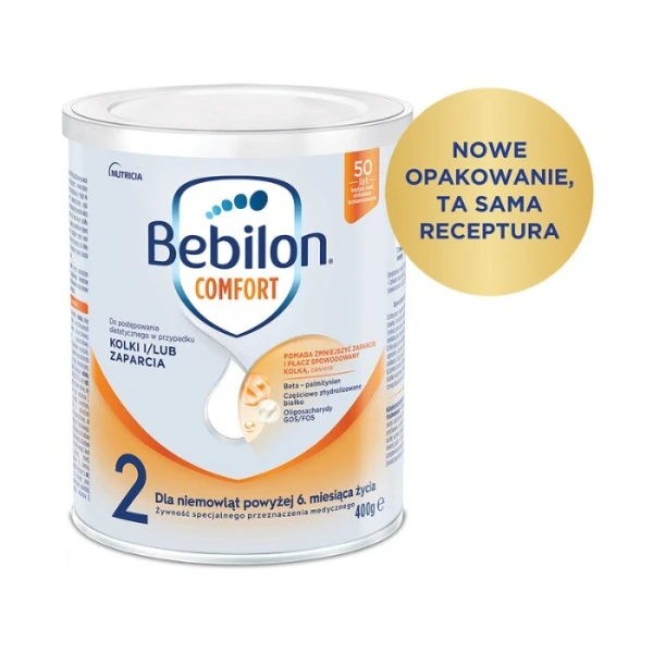 Bebilon Comfort 2, proszek, dla niemowląt z tendencją do kolek i zaparć, po 6 miesiącu życia, 400g 2