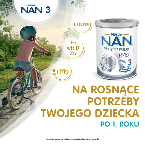 Nestle Nan Optipro Plus HM-O 3, formuła na bazie mleka, 800g 2