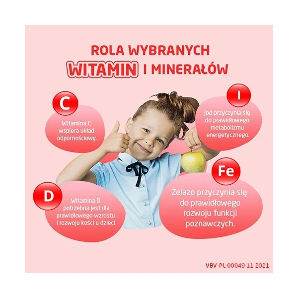 Vibovit Junior Witaminy+Żelazo, smak owoców leśnych, po 4 roku życia, 30 tabletek do ssania 2