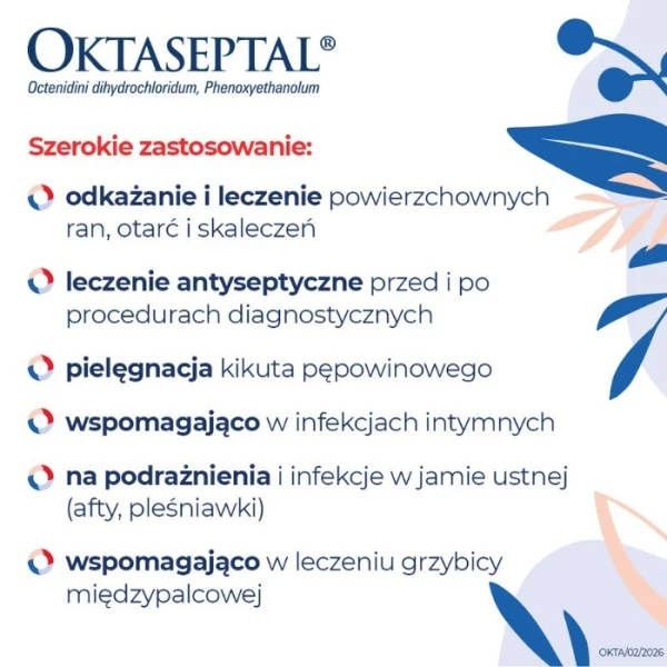 Oktaseptal (0,1g+2g)/100g, aerozol na skórę, 30ml 2