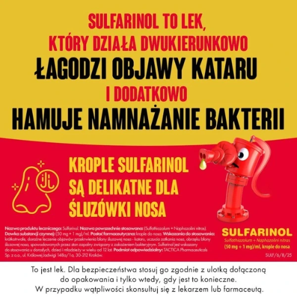 Sulfarinol 50mg + 1mg/ml, krople do nosa, 20ml 5