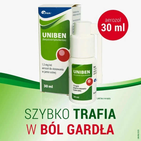 Uniben 1,5mg/ml, aerozol do stosowania w jamie ustnej, 30ml 5