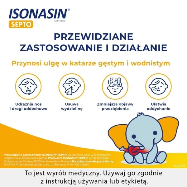 Isonasin Septo, katar wodnisty i gęsty, od urodzenia, 20 ampułek po 5ml 3