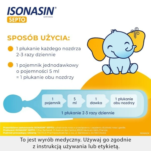 Isonasin Septo, katar wodnisty i gęsty, od urodzenia, 20 ampułek po 5ml 6