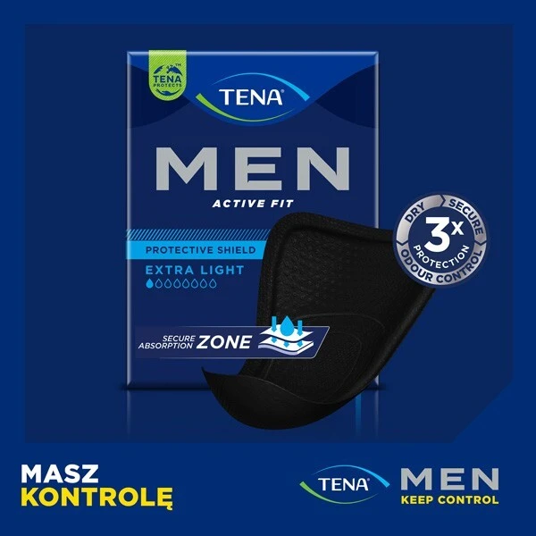 Wkłady anatomiczne Tena Men Extra Light, chłonność 1/8, 14 sztuk 3