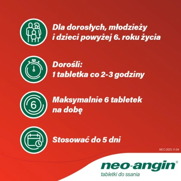 Neo-Angin z cukrem (1,2mg+0,6mg+5,9mg), 24 tabletki do ssania 2