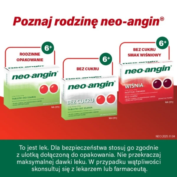 Neo-Angin z cukrem (1,2mg+0,6mg+5,9mg), 24 tabletki do ssania 5
