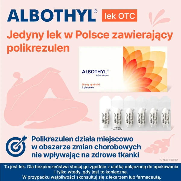 Albothyl 90mg, globulki dopochwowe, 6 sztuk 5