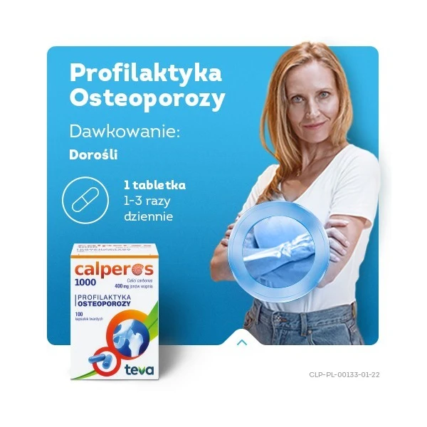 Calperos 1000 (400mg Ca2+), profilaktyka osteoporozy, 100 kapsułek 4