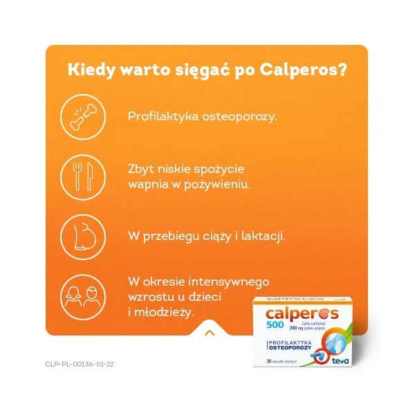 Calperos 500 (200mg Ca2+), 30 kapsułek 2