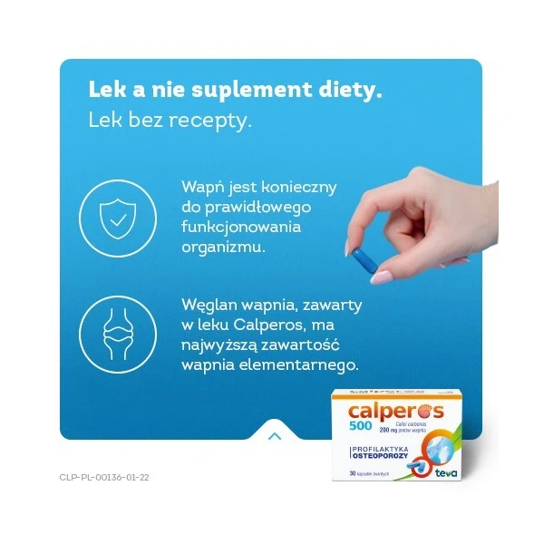 Calperos 500 (200mg Ca2+), 30 kapsułek 3