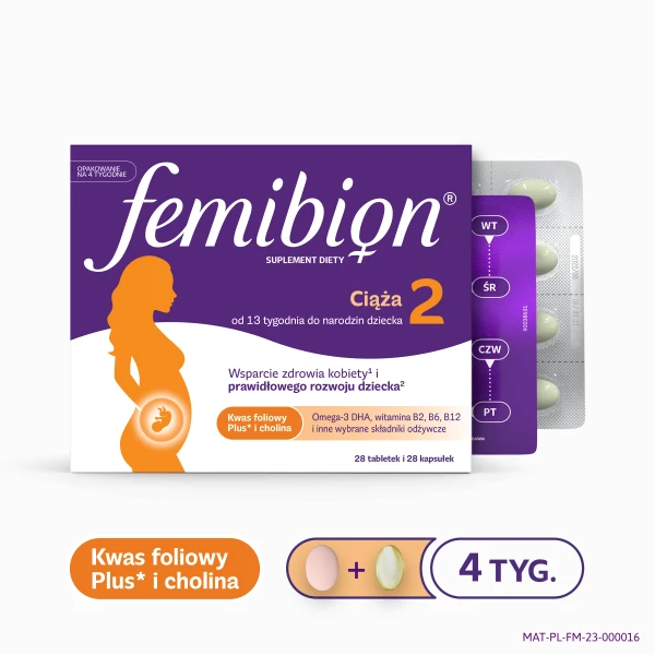 Femibion 2, Ciąża 13-40 tydzień, 28 tabletek i 28 kapsułek 3