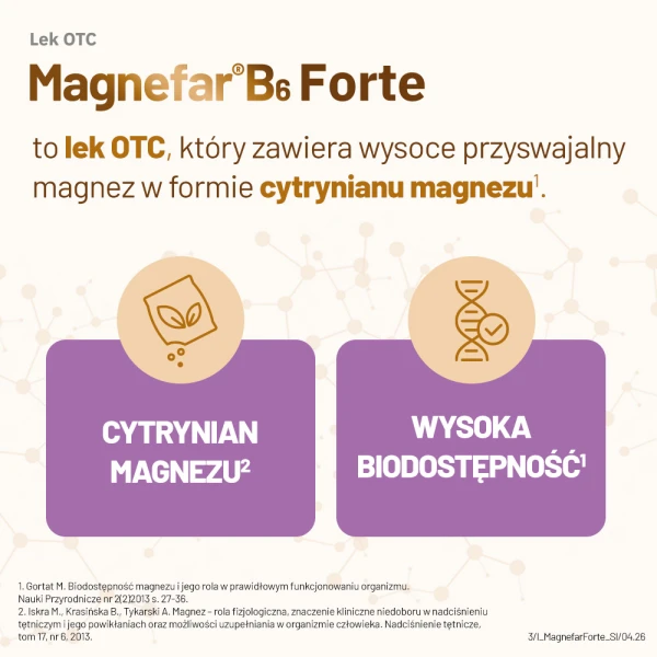 Magnefar B6 Forte (100mg Mg2+ + 10,1mg), 60 tabletek 2