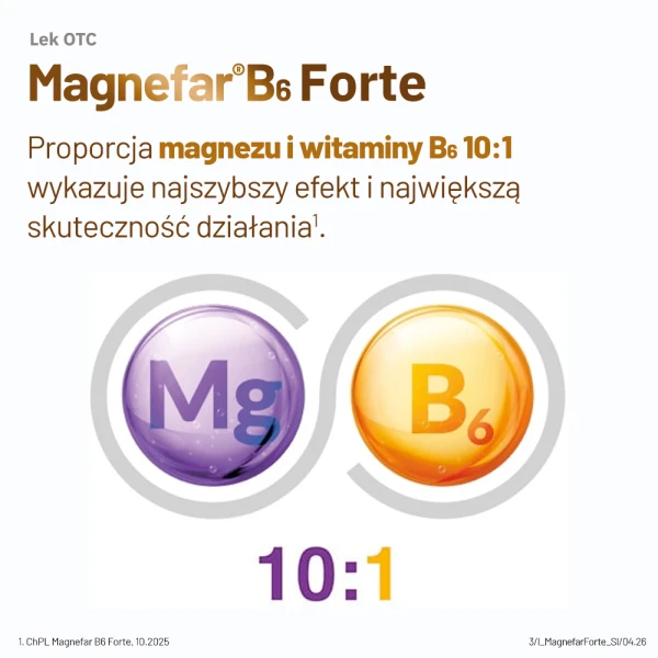 Magnefar B6 Forte (100mg Mg2+ + 10,1mg), 60 tabletek 3
