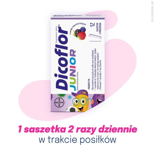 Dicoflor Junior, proszek, smak owoców leśnych, 12 saszetek 3