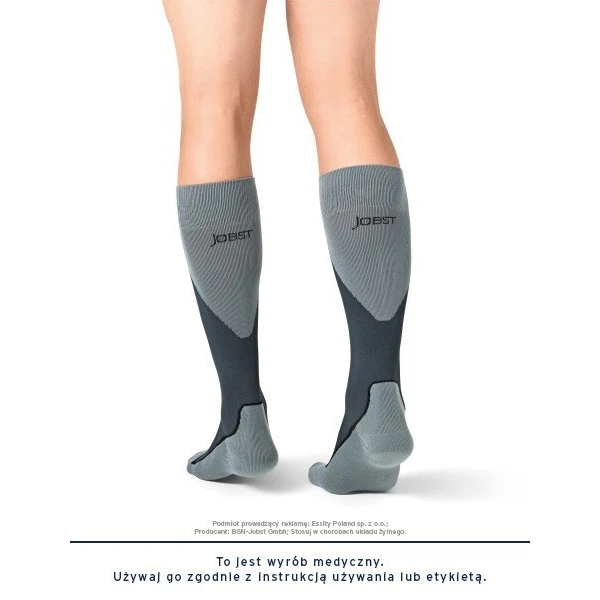 Jobst Sport, podkolanówki uciskowe, stopień ucisku 15-20mmHg, rozmiar L, black/grey, 1 para 2