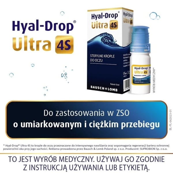 Hyal-Drop Ultra 4S, krople do oczu intensywnie nawilżające, 10ml 5