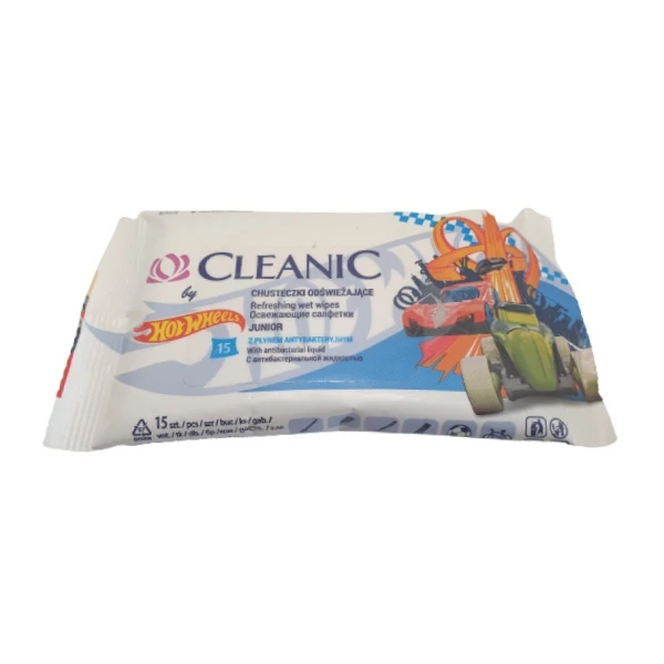 Cleanic Junior, chusteczki odświeżające o zapachu gumy balonowej, 15 sztuk 4