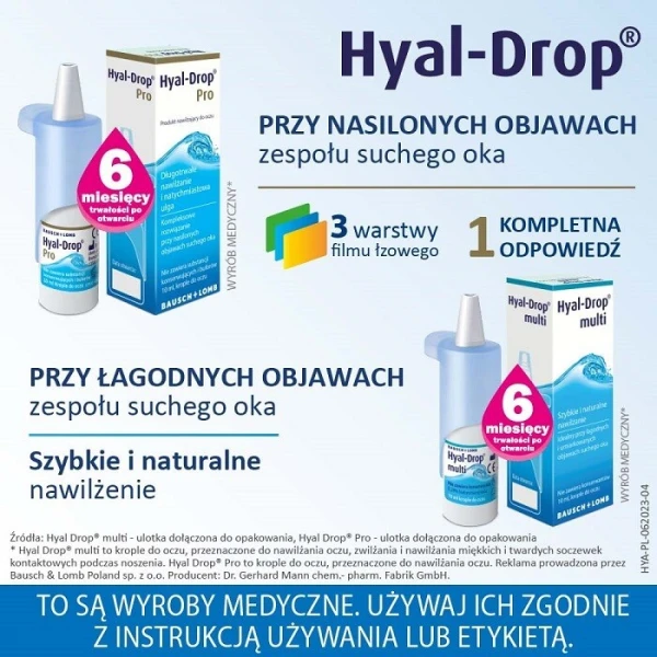 Hyal-Drop Pro, krople nawilżające do oczu, 10ml 6