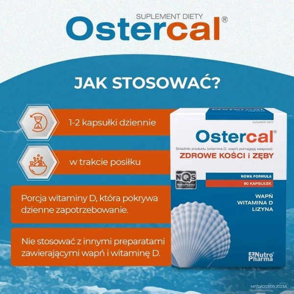 Ostercal, zdrowe kości i zęby, 90 kapsułek 2